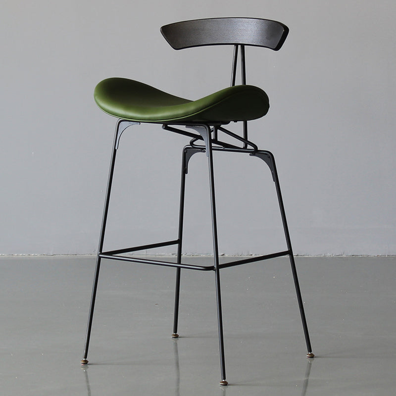 Modern Style Counter Stool Faux Leather Saddle Seat Bar Stool for Indoor Green 1 Piece Clearhalo 'Bar Furniture' 'Bar Stools' 'bar_stools' 'furn' 'furn_bar_stools' 'Furniture' 'Kitchen & Dining Furniture' 6856748
