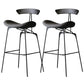 Modern Style Counter Stool Faux Leather Saddle Seat Bar Stool for Indoor Dark Gray 2 Piece Set Clearhalo 'Bar Furniture' 'Bar Stools' 'bar_stools' 'furn' 'furn_bar_stools' 'Furniture' 'Kitchen & Dining Furniture' 6856750