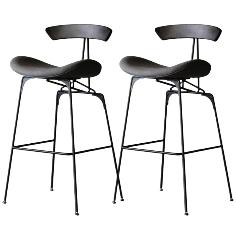 Modern Style Counter Stool Faux Leather Saddle Seat Bar Stool for Indoor Dark Gray 2 Piece Set Clearhalo 'Bar Furniture' 'Bar Stools' 'bar_stools' 'furn' 'furn_bar_stools' 'Furniture' 'Kitchen & Dining Furniture' 6856750