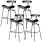 Modern Style Counter Stool Faux Leather Saddle Seat Bar Stool for Indoor Dark Gray 4 Piece Set Clearhalo 'Bar Furniture' 'Bar Stools' 'bar_stools' 'furn' 'furn_bar_stools' 'Furniture' 'Kitchen & Dining Furniture' 6856751