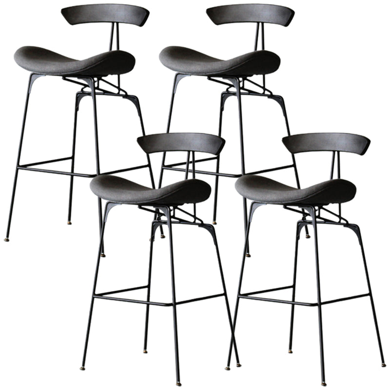 Modern Style Counter Stool Faux Leather Saddle Seat Bar Stool for Indoor Dark Gray 4 Piece Set Clearhalo 'Bar Furniture' 'Bar Stools' 'bar_stools' 'furn' 'furn_bar_stools' 'Furniture' 'Kitchen & Dining Furniture' 6856751