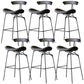 Modern Style Counter Stool Faux Leather Saddle Seat Bar Stool for Indoor Dark Gray 6 Piece Set Clearhalo 'Bar Furniture' 'Bar Stools' 'bar_stools' 'furn' 'furn_bar_stools' 'Furniture' 'Kitchen & Dining Furniture' 6856752