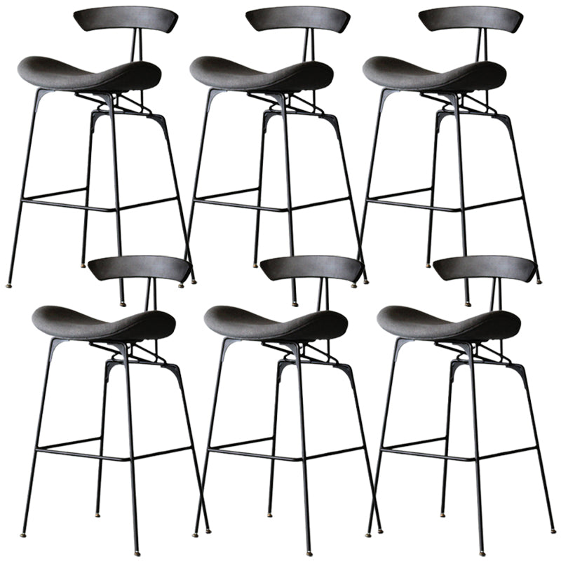 Modern Style Counter Stool Faux Leather Saddle Seat Bar Stool for Indoor Dark Gray 6 Piece Set Clearhalo 'Bar Furniture' 'Bar Stools' 'bar_stools' 'furn' 'furn_bar_stools' 'Furniture' 'Kitchen & Dining Furniture' 6856752