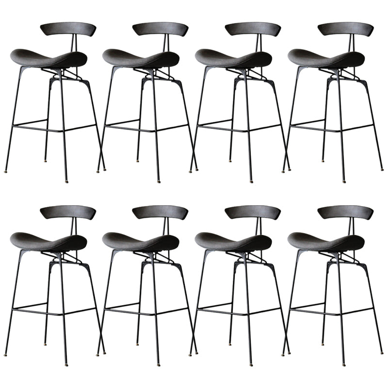 Modern Style Counter Stool Faux Leather Saddle Seat Bar Stool for Indoor Dark Gray 8 Piece Set Clearhalo 'Bar Furniture' 'Bar Stools' 'bar_stools' 'furn' 'furn_bar_stools' 'Furniture' 'Kitchen & Dining Furniture' 6856753