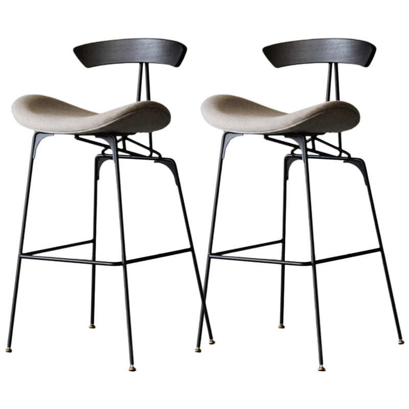 Modern Style Counter Stool Faux Leather Saddle Seat Bar Stool for Indoor Light Gray 2 Piece Set Clearhalo 'Bar Furniture' 'Bar Stools' 'bar_stools' 'furn' 'furn_bar_stools' 'Furniture' 'Kitchen & Dining Furniture' 6856754
