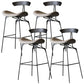 Modern Style Counter Stool Faux Leather Saddle Seat Bar Stool for Indoor Light Gray 4 Piece Set Clearhalo 'Bar Furniture' 'Bar Stools' 'bar_stools' 'furn' 'furn_bar_stools' 'Furniture' 'Kitchen & Dining Furniture' 6856755