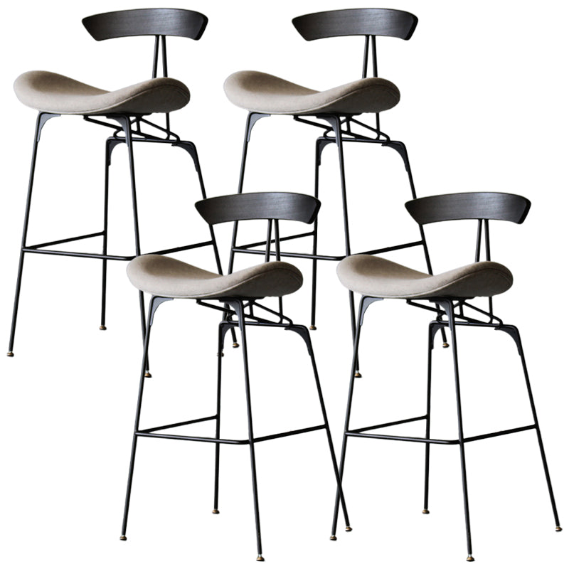 Modern Style Counter Stool Faux Leather Saddle Seat Bar Stool for Indoor Light Gray 4 Piece Set Clearhalo 'Bar Furniture' 'Bar Stools' 'bar_stools' 'furn' 'furn_bar_stools' 'Furniture' 'Kitchen & Dining Furniture' 6856755