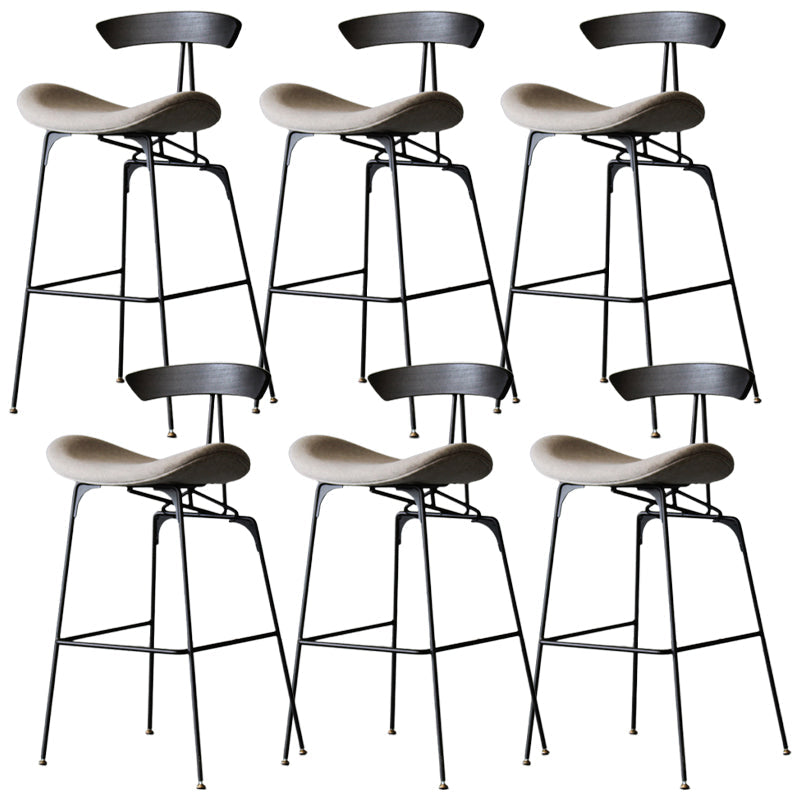 Modern Style Counter Stool Faux Leather Saddle Seat Bar Stool for Indoor Light Gray 6 Piece Set Clearhalo 'Bar Furniture' 'Bar Stools' 'bar_stools' 'furn' 'furn_bar_stools' 'Furniture' 'Kitchen & Dining Furniture' 6856756