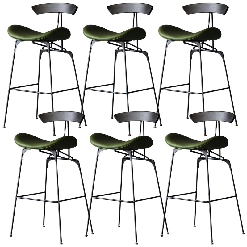 Modern Style Counter Stool Faux Leather Saddle Seat Bar Stool for Indoor Green 6 Piece Set Clearhalo 'Bar Furniture' 'Bar Stools' 'bar_stools' 'furn' 'furn_bar_stools' 'Furniture' 'Kitchen & Dining Furniture' 6856760
