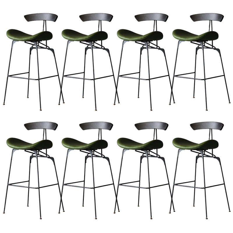 Modern Style Counter Stool Faux Leather Saddle Seat Bar Stool for Indoor Green 8 Piece Set Clearhalo 'Bar Furniture' 'Bar Stools' 'bar_stools' 'furn' 'furn_bar_stools' 'Furniture' 'Kitchen & Dining Furniture' 6856761
