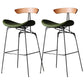 Modern Style Counter Stool Faux Leather Saddle Seat Bar Stool for Indoor Brown Green 2 Piece Set Clearhalo 'Bar Furniture' 'Bar Stools' 'bar_stools' 'furn' 'furn_bar_stools' 'Furniture' 'Kitchen & Dining Furniture' 6856762