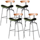 Modern Style Counter Stool Faux Leather Saddle Seat Bar Stool for Indoor Brown Green 4 Piece Set Clearhalo 'Bar Furniture' 'Bar Stools' 'bar_stools' 'furn' 'furn_bar_stools' 'Furniture' 'Kitchen & Dining Furniture' 6856763