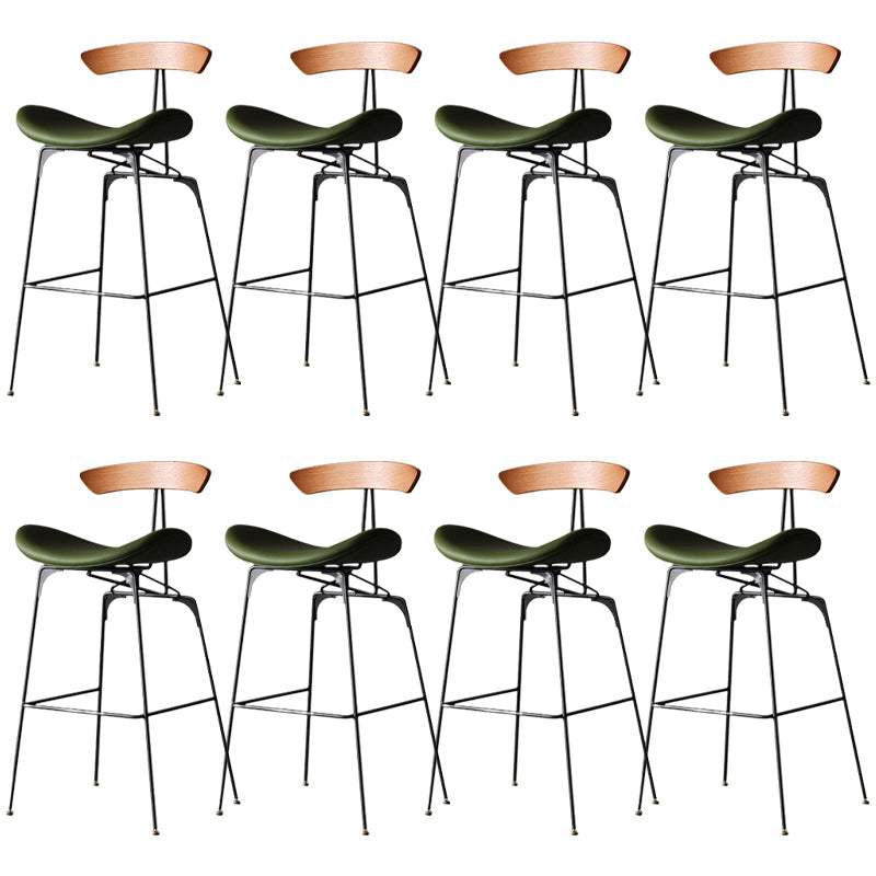Modern Style Counter Stool Faux Leather Saddle Seat Bar Stool for Indoor Brown Green 8 Piece Set Clearhalo 'Bar Furniture' 'Bar Stools' 'bar_stools' 'furn' 'furn_bar_stools' 'Furniture' 'Kitchen & Dining Furniture' 6856765