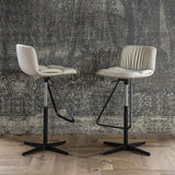 Industrial Armless Counter Stool Leather Adjustable Height Bar Stool for Indoor