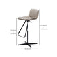 Industrial Armless Counter Stool Leather Adjustable Height Bar Stool for Indoor