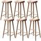 Modern Solid Wood Counter Stool Backless Bar Stool with Footrest