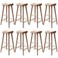 Modern Solid Wood Counter Stool Backless Bar Stool with Footrest