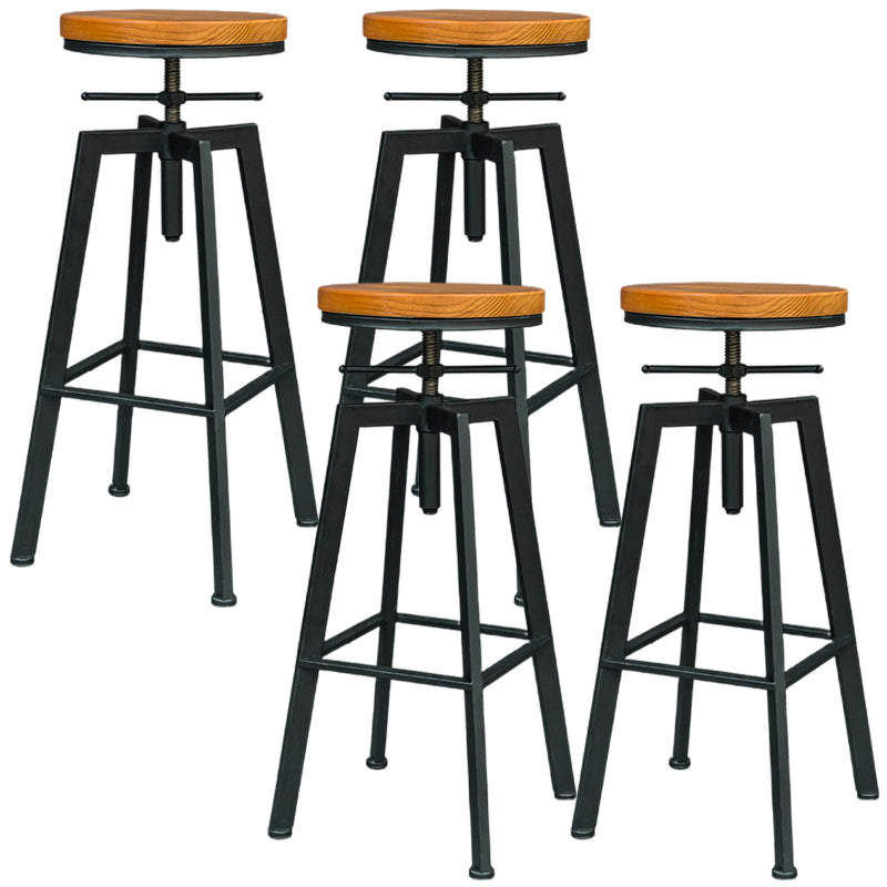 Tabouret de comptoir rotatif industriel sans bras, tabouret de Bar en fer avec pédale pour café