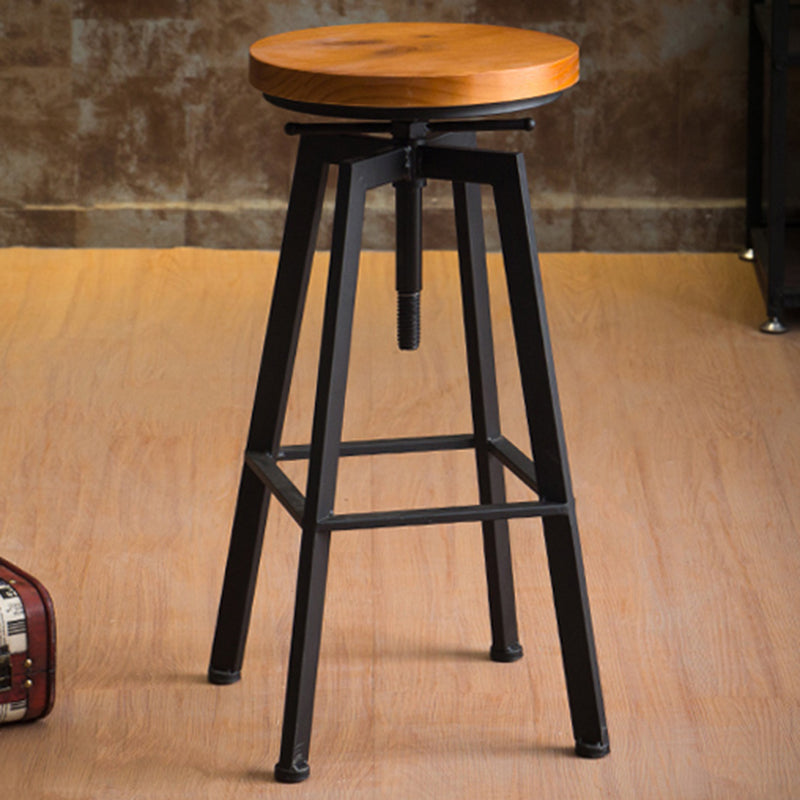 Tabouret de comptoir rotatif industriel sans bras, tabouret de Bar en fer avec pédale pour café