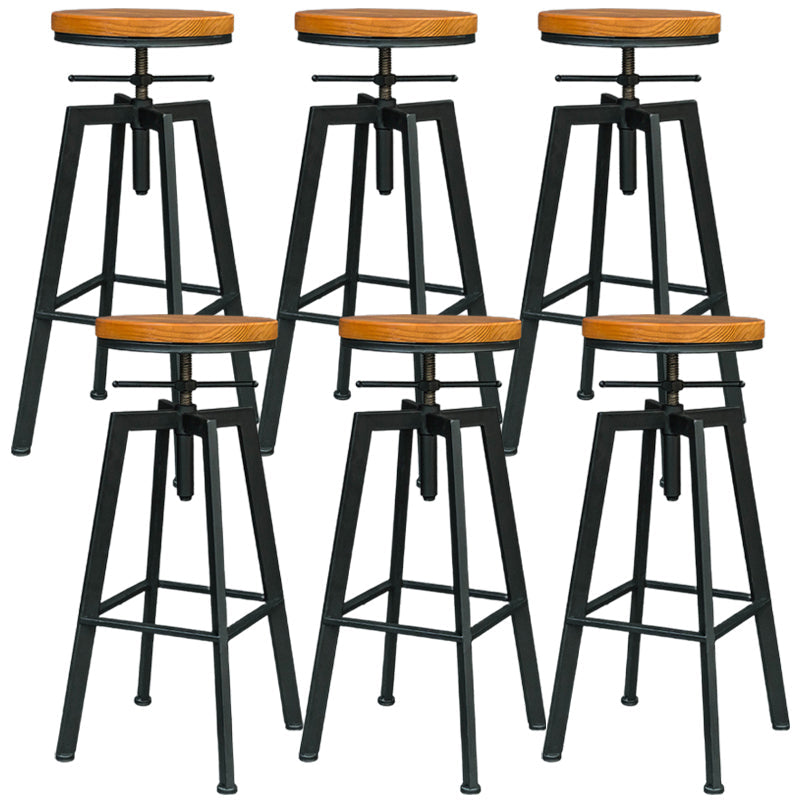 Tabouret de comptoir rotatif industriel sans bras, tabouret de Bar en fer avec pédale pour café