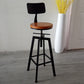 Tabouret de comptoir rotatif industriel sans bras, tabouret de Bar en fer avec pédale pour café