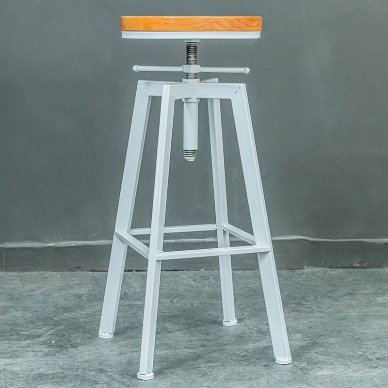 Tabouret de comptoir rotatif industriel sans bras, tabouret de Bar en fer avec pédale pour café