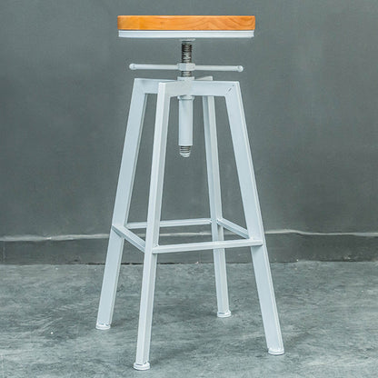 Tabouret de comptoir rotatif industriel sans bras, tabouret de Bar en fer avec pédale pour café