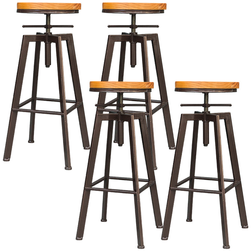 Tabouret de comptoir rotatif industriel sans bras, tabouret de Bar en fer avec pédale pour café