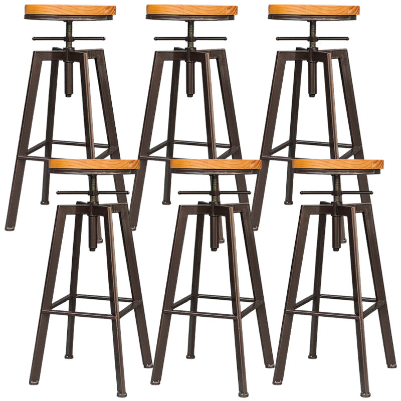 Tabouret de comptoir rotatif industriel sans bras, tabouret de Bar en fer avec pédale pour café
