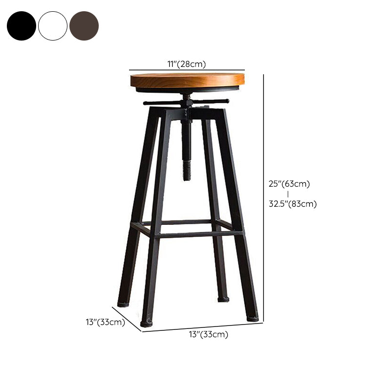 Tabouret de comptoir rotatif industriel sans bras, tabouret de Bar en fer avec pédale pour café