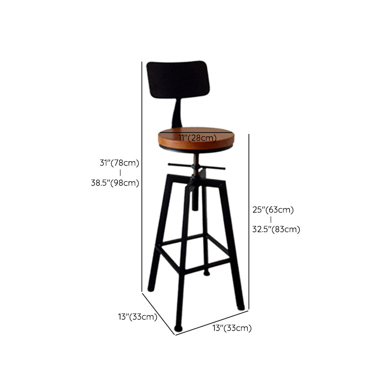Tabouret de comptoir rotatif industriel sans bras, tabouret de Bar en fer avec pédale pour café