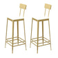 Glam Backrest Armless Counter Stool Iron Bar Stool with Cushion and Pedal for Cafe Gold 2 Piece Set Bar Stool(30"H) Clearhalo 'Bar Furniture' 'Bar Stools' 'bar_stools' 'furn' 'furn_bar_stools' 'Furniture' 'Kitchen & Dining Furniture' 6856868