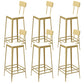 Glam Backrest Armless Counter Stool Iron Bar Stool with Cushion and Pedal for Cafe Gold 6 Piece Set Bar Stool(30"H) Clearhalo 'Bar Furniture' 'Bar Stools' 'bar_stools' 'furn' 'furn_bar_stools' 'Furniture' 'Kitchen & Dining Furniture' 6856872