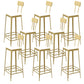 Glam Backrest Armless Counter Stool Iron Bar Stool with Cushion and Pedal for Cafe Gold 8 Piece Set Bar Stool(30"H) Clearhalo 'Bar Furniture' 'Bar Stools' 'bar_stools' 'furn' 'furn_bar_stools' 'Furniture' 'Kitchen & Dining Furniture' 6856874