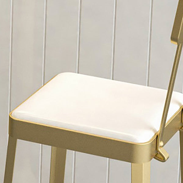 Glam Backrest Armless Counter Stool Iron Bar Stool with Cushion and Pedal for Cafe Clearhalo 'Bar Furniture' 'Bar Stools' 'bar_stools' 'furn' 'furn_bar_stools' 'Furniture' 'Kitchen & Dining Furniture' 6856879