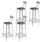 Glam Backrest Armless Counter Stool Iron Bar Stool with Cushion and Pedal for Cafe Silver 4 Piece Set Bar Stool(30"H) Clearhalo 'Bar Furniture' 'Bar Stools' 'bar_stools' 'furn' 'furn_bar_stools' 'Furniture' 'Kitchen & Dining Furniture' 6856880
