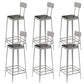 Glam Backrest Armless Counter Stool Iron Bar Stool with Cushion and Pedal for Cafe Silver 6 Piece Set Bar Stool(30"H) Clearhalo 'Bar Furniture' 'Bar Stools' 'bar_stools' 'furn' 'furn_bar_stools' 'Furniture' 'Kitchen & Dining Furniture' 6856881