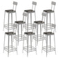 Glam Backrest Armless Counter Stool Iron Bar Stool with Cushion and Pedal for Cafe Silver 8 Piece Set Bar Stool(30"H) Clearhalo 'Bar Furniture' 'Bar Stools' 'bar_stools' 'furn' 'furn_bar_stools' 'Furniture' 'Kitchen & Dining Furniture' 6856884
