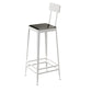 Glam Backrest Armless Counter Stool Iron Bar Stool with Cushion and Pedal for Cafe White 1 Piece Bar Stool(30"H) Clearhalo 'Bar Furniture' 'Bar Stools' 'bar_stools' 'furn' 'furn_bar_stools' 'Furniture' 'Kitchen & Dining Furniture' 6856885