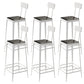 Glam Backrest Armless Counter Stool Iron Bar Stool with Cushion and Pedal for Cafe White 6 Piece Set Bar Stool(30"H) Clearhalo 'Bar Furniture' 'Bar Stools' 'bar_stools' 'furn' 'furn_bar_stools' 'Furniture' 'Kitchen & Dining Furniture' 6856888