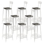 Glam Backrest Armless Counter Stool Iron Bar Stool with Cushion and Pedal for Cafe White 8 Piece Set Bar Stool(30"H) Clearhalo 'Bar Furniture' 'Bar Stools' 'bar_stools' 'furn' 'furn_bar_stools' 'Furniture' 'Kitchen & Dining Furniture' 6856889