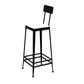 Glam Backrest Armless Counter Stool Iron Bar Stool with Cushion and Pedal for Cafe Black 1 Piece Bar Stool(30"H) Clearhalo 'Bar Furniture' 'Bar Stools' 'bar_stools' 'furn' 'furn_bar_stools' 'Furniture' 'Kitchen & Dining Furniture' 6856890