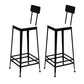 Glam Backrest Armless Counter Stool Iron Bar Stool with Cushion and Pedal for Cafe Black 2 Piece Set Bar Stool(30"H) Clearhalo 'Bar Furniture' 'Bar Stools' 'bar_stools' 'furn' 'furn_bar_stools' 'Furniture' 'Kitchen & Dining Furniture' 6856891