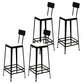 Glam Backrest Armless Counter Stool Iron Bar Stool with Cushion and Pedal for Cafe Black 4 Piece Set Bar Stool(30"H) Clearhalo 'Bar Furniture' 'Bar Stools' 'bar_stools' 'furn' 'furn_bar_stools' 'Furniture' 'Kitchen & Dining Furniture' 6856892