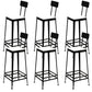 Glam Backrest Armless Counter Stool Iron Bar Stool with Cushion and Pedal for Cafe Black 6 Piece Set Bar Stool(30"H) Clearhalo 'Bar Furniture' 'Bar Stools' 'bar_stools' 'furn' 'furn_bar_stools' 'Furniture' 'Kitchen & Dining Furniture' 6856893
