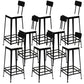 Glam Backrest Armless Counter Stool Iron Bar Stool with Cushion and Pedal for Cafe Black 8 Piece Set Bar Stool(30"H) Clearhalo 'Bar Furniture' 'Bar Stools' 'bar_stools' 'furn' 'furn_bar_stools' 'Furniture' 'Kitchen & Dining Furniture' 6856894