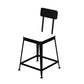 Glam Backrest Armless Counter Stool Iron Bar Stool with Cushion and Pedal for Cafe Black 1 Piece Short Stool(18"H) Clearhalo 'Bar Furniture' 'Bar Stools' 'bar_stools' 'furn' 'furn_bar_stools' 'Furniture' 'Kitchen & Dining Furniture' 6856895