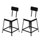 Glam Backrest Armless Counter Stool Iron Bar Stool with Cushion and Pedal for Cafe Black 2 Piece Set Short Stool(18"H) Clearhalo 'Bar Furniture' 'Bar Stools' 'bar_stools' 'furn' 'furn_bar_stools' 'Furniture' 'Kitchen & Dining Furniture' 6856896