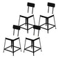 Glam Backrest Armless Counter Stool Iron Bar Stool with Cushion and Pedal for Cafe Black 4 Piece Set Short Stool(18"H) Clearhalo 'Bar Furniture' 'Bar Stools' 'bar_stools' 'furn' 'furn_bar_stools' 'Furniture' 'Kitchen & Dining Furniture' 6856897