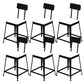 Glam Backrest Armless Counter Stool Iron Bar Stool with Cushion and Pedal for Cafe Black 6 Piece Set Short Stool(18"H) Clearhalo 'Bar Furniture' 'Bar Stools' 'bar_stools' 'furn' 'furn_bar_stools' 'Furniture' 'Kitchen & Dining Furniture' 6856898
